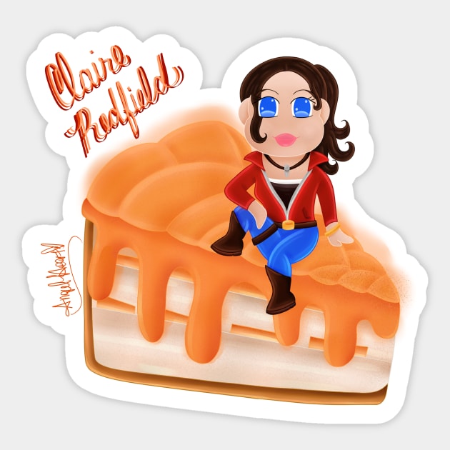 Claire Redfield Cheesecake Sticker by AngelHeartArt